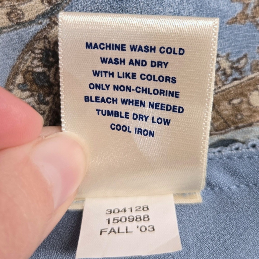 Vintage Y2K Old Navy Midi Skirt Plus‎ Size 20 Pastel Blue Paisley Boho Romantic - Picture 8 of 9
